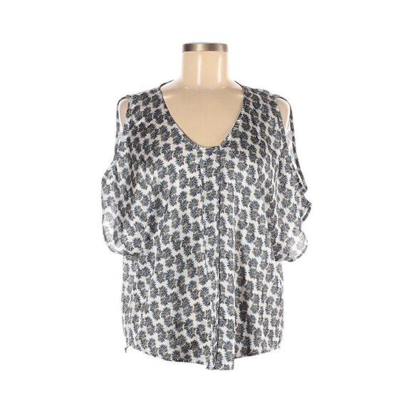 La Fee Maraboutee Cold Shoulder Cutouts Satin Blouse Size 38 - Picture 1 of 9